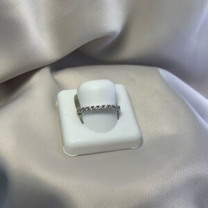 Sterling Silver Cubic Zirconia Eternity Band - White